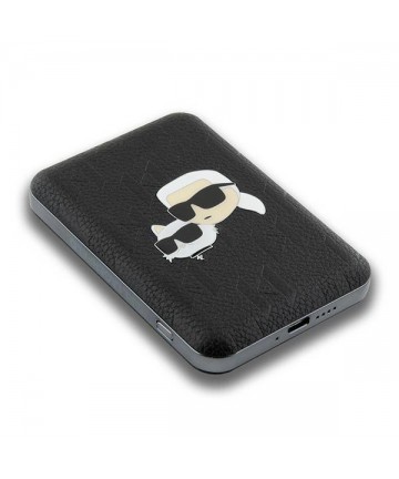 Karl Lagerfeld Powerbank inductive KLPB5FPGKSKCHK 16W 5000mAh black/black Karl&Choupette Head Pin MagSafe