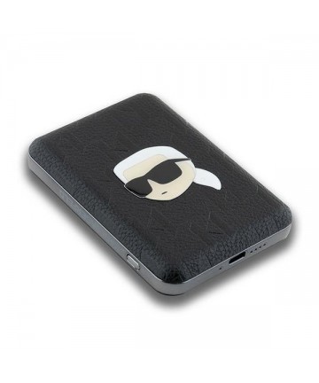 Karl Lagerfeld Powerbank inductive KLPB5FPGKSKIHK 16W 5000mAh black/black Karl Head Pin MagSafe