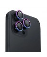 Uniq Optix Aluminum Camera Lens Protector iPhone 16 Pro 6.3" / 16 Pro Max 6.9" iridescent camera lens glass with applicator
