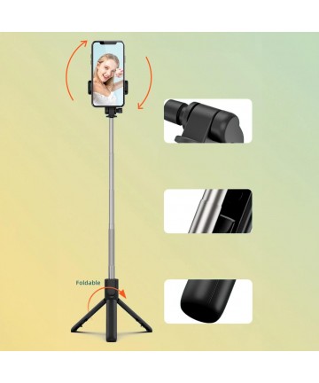 Selfie stick WRY1S telescopic tripod 0.7m for phone - black
