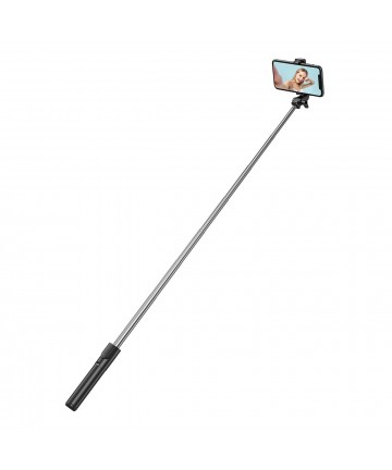 Selfie stick WHS1Y telescopic tripod 1m with phone holder - black