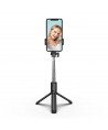 Selfie stick WHS1Y telescopic tripod 1m with phone holder - black