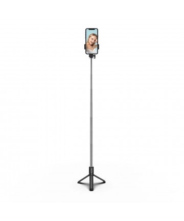 Selfie stick WHS1Y telescopic tripod 1m with phone holder - black