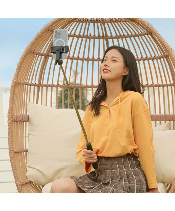 Selfie stick WHS1Y telescopic tripod 1m with phone holder - black