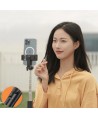 Selfie stick WHS1Y telescopic tripod 1m with phone holder - black