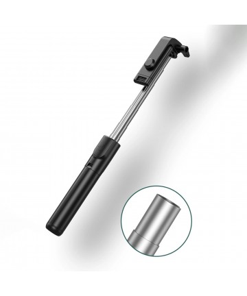 Selfie stick WHS1Y telescopic tripod 1m with phone holder - black