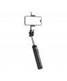 Selfie stick WC13YDS telescopic tripod 1.3m with double lamp and phone holder - black