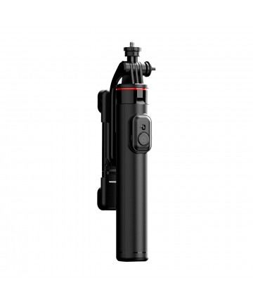 Selfie stick WC13YDS telescopic tripod 1.3m with double lamp and phone holder - black