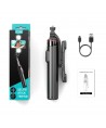 Selfie stick WC13YDS telescopic tripod 1.3m with double lamp and phone holder - black