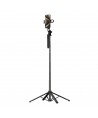 Selfie stick WH181D-Y1S 1.75m aluminum alloy telescopic tripod with dual lamp and phone holder - black