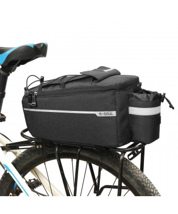 WYA26Y0S Thermal Bike Pannier Bag with Shoulder Strap - Black