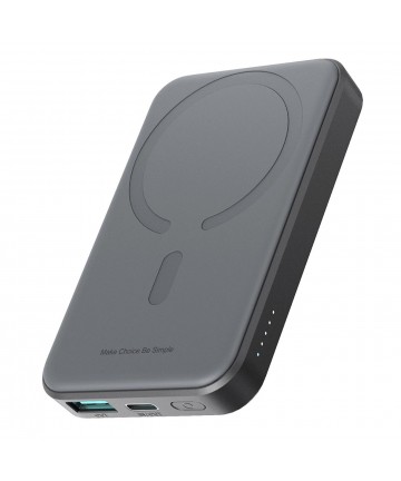 Powerbank Joyroom JR-W020 Mini 5000mAh USB-A USB-C inductive 20W - black + USB-C / USB-C cable