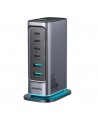 Joyroom JR-TCM02 Multiport GaN Charger 65W EU 4x USB-C 2x USB-A - Dark Gray