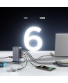Joyroom JR-TCM02 Multiport GaN Charger 65W EU 4x USB-C 2x USB-A - Dark Gray