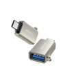 Joyroom S-H151 USB-C (male) / USB-A (female) Adapter with Lanyard Eyelet - Silver