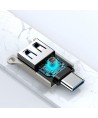 Joyroom S-H151 USB-C (male) / USB-A (female) Adapter with Lanyard Eyelet - Silver
