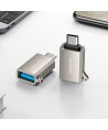 Joyroom S-H151 USB-C (male) / USB-A (female) Adapter with Lanyard Eyelet - Silver