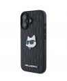 Karl Lagerfeld Monogram Choupette Head Pin iPhone 16 Case - Black
