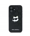 Karl Lagerfeld Monogram Choupette Head Pin iPhone 16 Case - Black