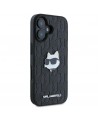 Karl Lagerfeld Monogram Choupette Head Pin iPhone 16 Case - Black