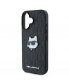 Karl Lagerfeld Monogram Choupette Head Pin iPhone 16 Case - Black