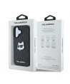 Karl Lagerfeld Monogram Choupette Head Pin iPhone 16 Case - Black