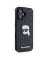 Karl Lagerfeld Monogram Karl Head Pin iPhone 16 Case - Black