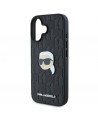 Karl Lagerfeld Monogram Karl Head Pin iPhone 16 Case - Black