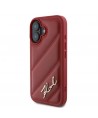 Karl Lagerfeld Diagonal Quilted Script iPhone 16 Case - Red