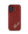 Karl Lagerfeld Diagonal Quilted Script iPhone 16 Case - Red