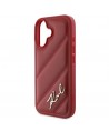 Karl Lagerfeld Diagonal Quilted Script iPhone 16 Case - Red