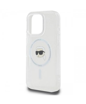 Karl Lagerfeld IML Metal Karl Head MagSafe Case for iPhone 16 Pro - White