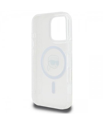 Karl Lagerfeld IML Metal Karl Head MagSafe Case for iPhone 16 Pro - White