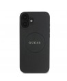 Guess Grained Gold Ring MagSafe case for iPhone 16 - black