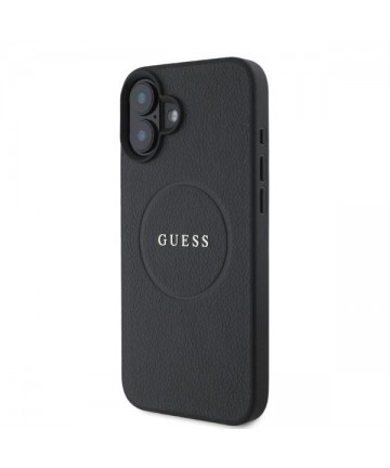 Guess Grained Gold Ring MagSafe case for iPhone 16 - black