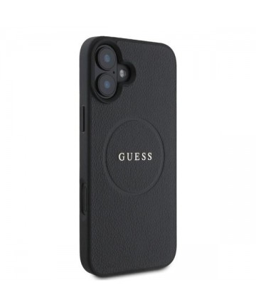 Guess Grained Gold Ring MagSafe case for iPhone 16 - black