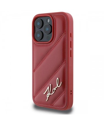 Karl Lagerfeld Quilted Signature iPhone 16 Pro Case - Red