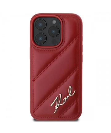 Karl Lagerfeld Quilted Signature iPhone 16 Pro Case - Red