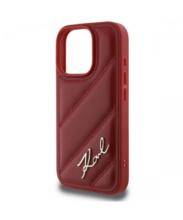 Karl Lagerfeld Quilted Signature iPhone 16 Pro Case - Red
