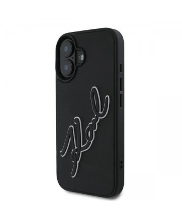 Karl Lagerfeld 3D Rubber Signature iPhone 16 Case - Black