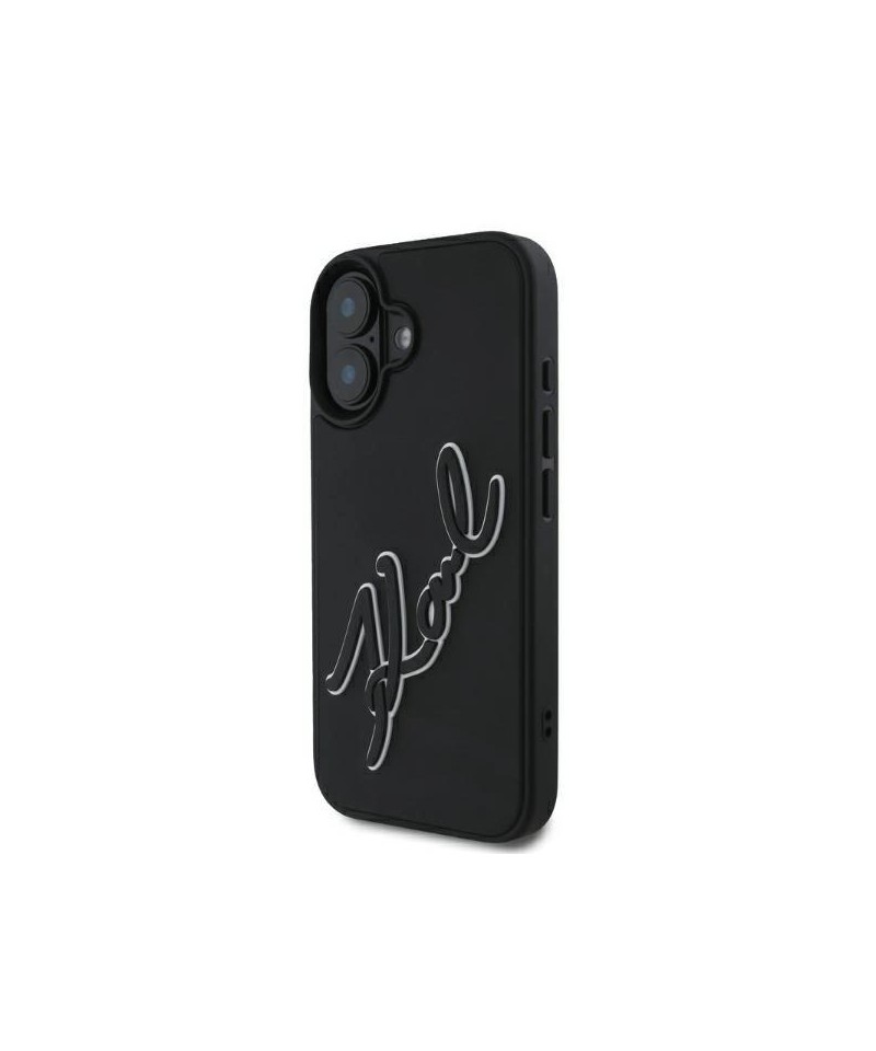 Karl Lagerfeld 3D Rubber Signature iPhone 16 Case - Black