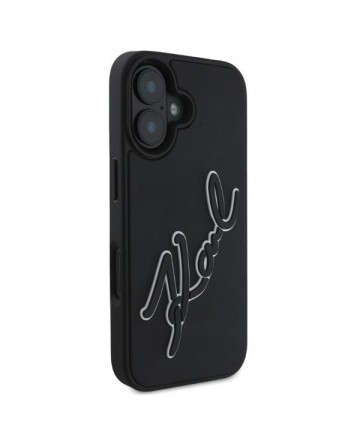 Karl Lagerfeld 3D Rubber Signature iPhone 16 Case - Black