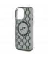 Karl Lagerfeld IML Monogram Karl & Choupette Head MagSafe iPhone 15 Pro Case - Black
