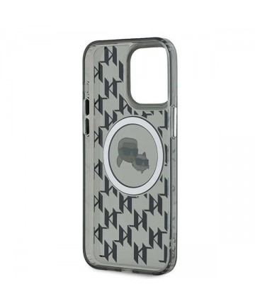 Karl Lagerfeld IML Monogram Karl & Choupette Head MagSafe iPhone 15 Pro Case - Black