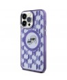 Karl Lagerfeld IML Monogram Karl & Choupette Head MagSafe iPhone 15 Pro Case - Purple