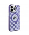 Karl Lagerfeld IML Monogram Karl & Choupette Head MagSafe iPhone 15 Pro Case - Purple