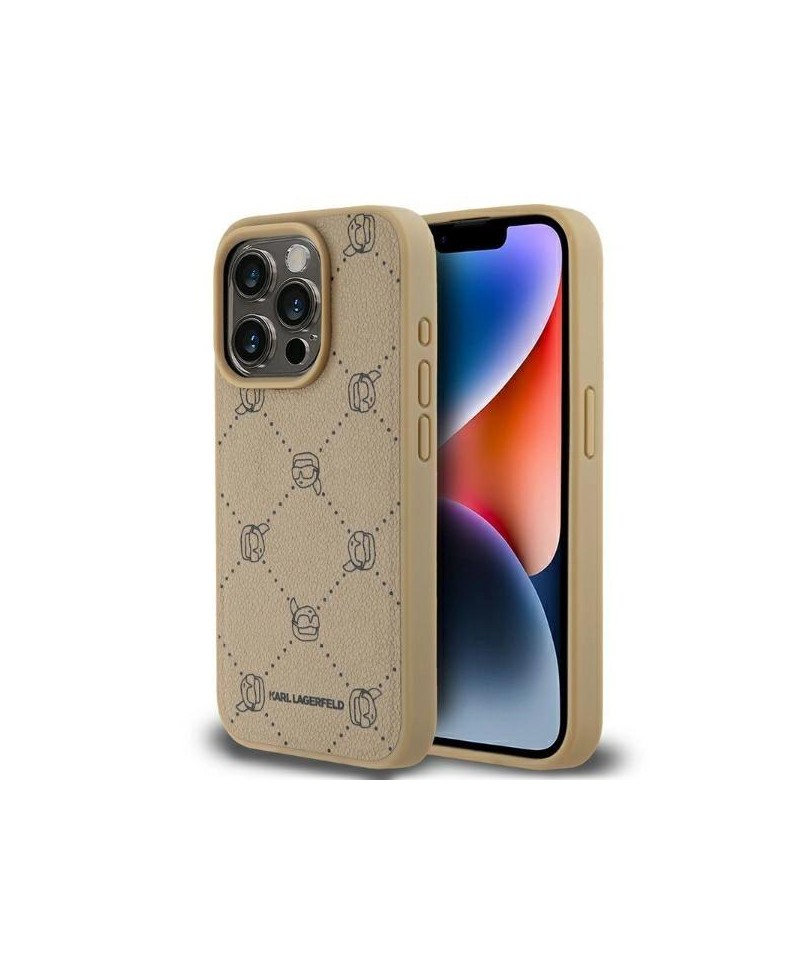 Karl Lagerfeld Magsafe Karl Head iPhone 15 Pro Case - Beige