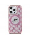 Karl Lagerfeld IML Monogram Karl & Choupette Head MagSafe iPhone 15 Case - Pink