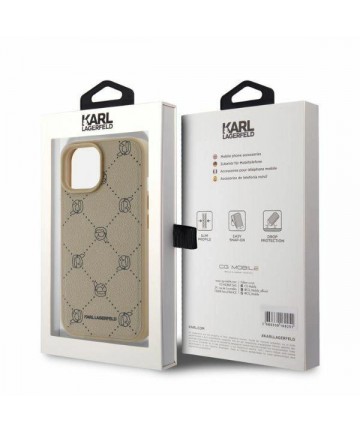 Karl Lagerfeld Magsafe Karl Head iPhone 15 Case - Beige