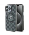 Karl Lagerfeld IML Monogram Karl & Choupette Head MagSafe Case for iPhone 15 Pro Max - Black